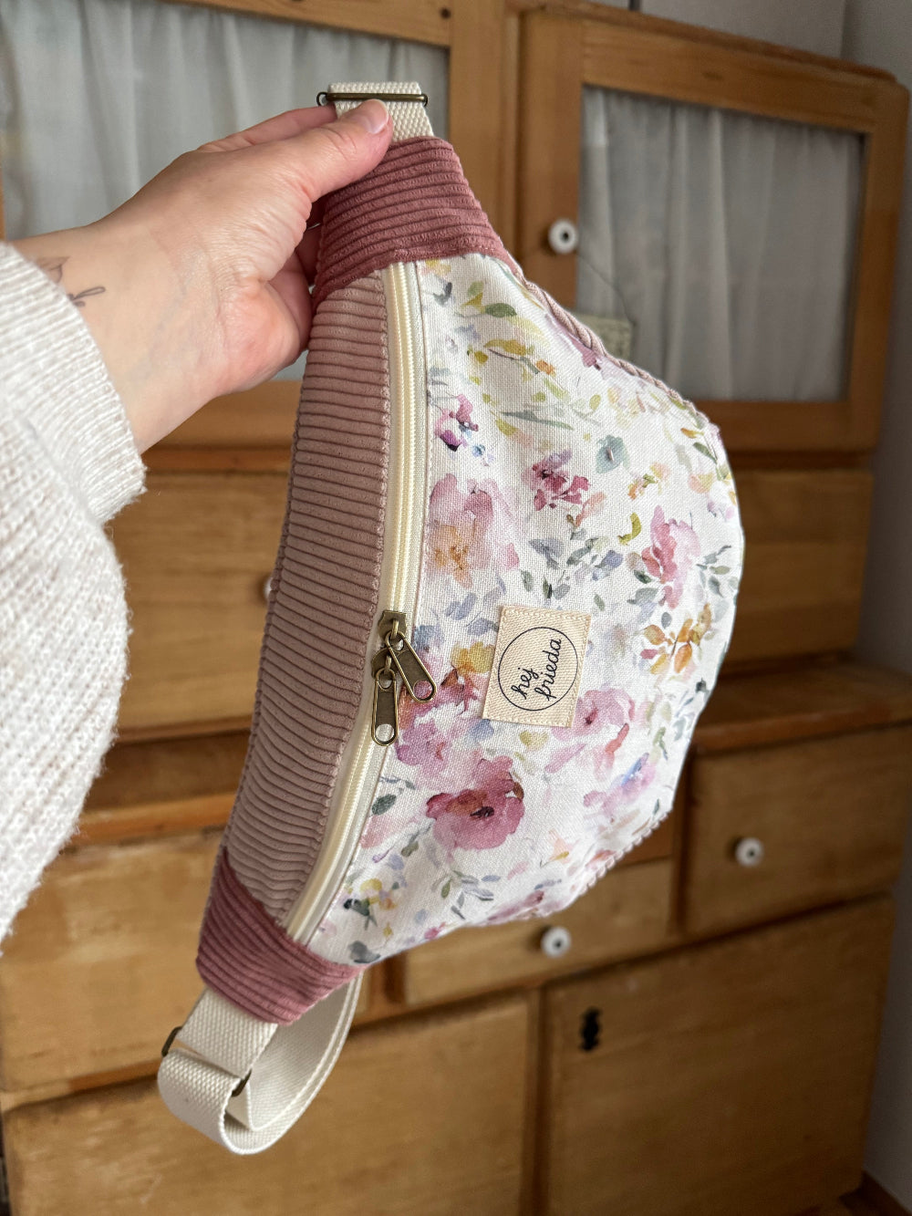 HEDI Hipbag Summer Flowers/Cord hellrosa