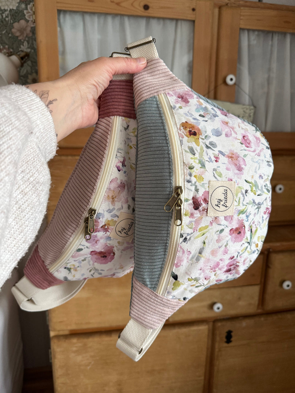 HEDI Hipbag Summer Flowers/Cord hellrosa