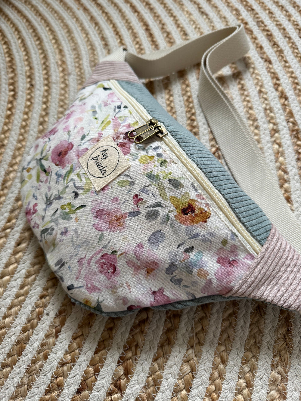 HEDI Hipbag Summer Flowers/Cord jade