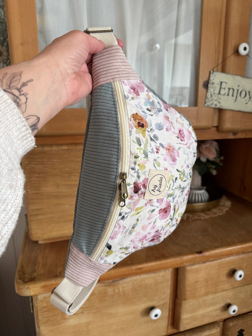 HEDI Hipbag Summer Flowers/Cord jade
