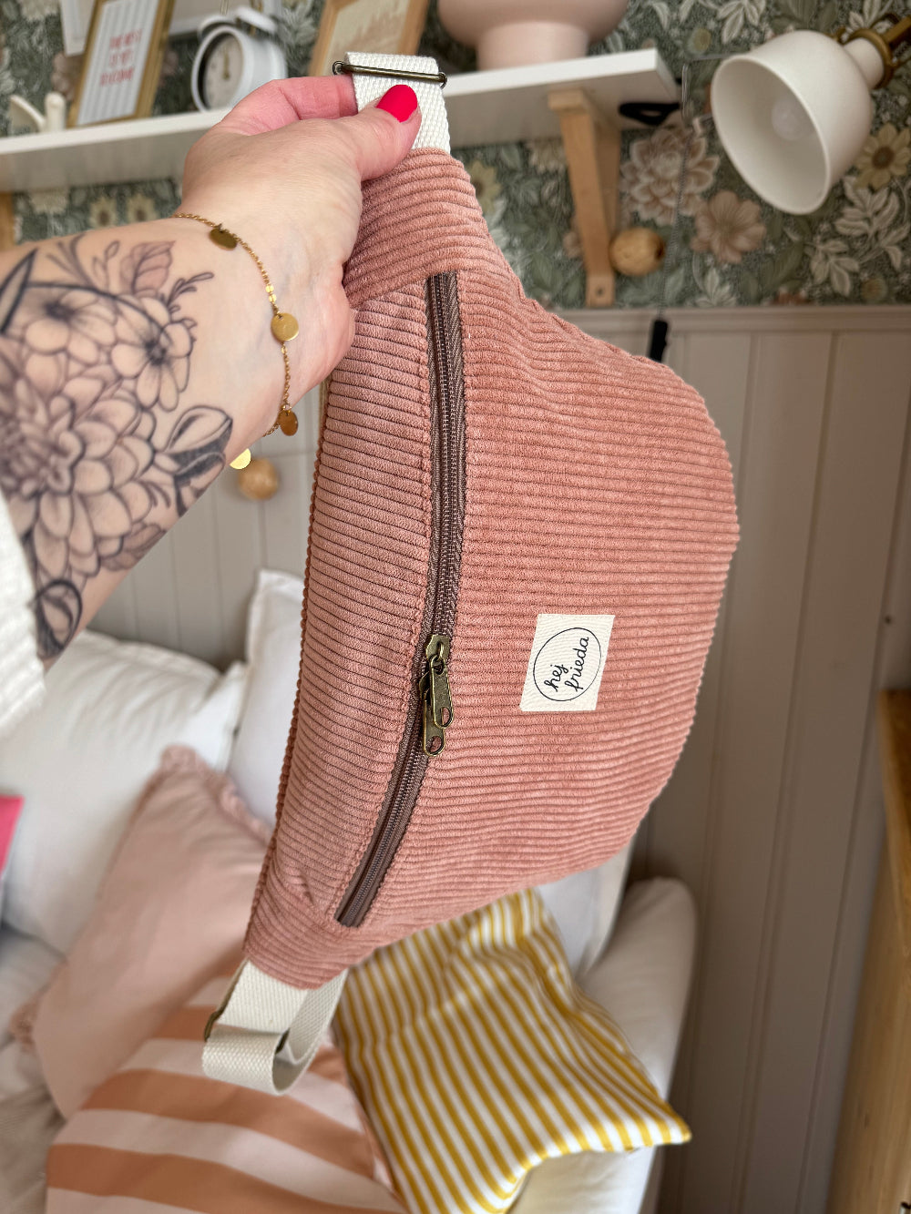 HEDI Hipbag Colorblock Cord Rosé