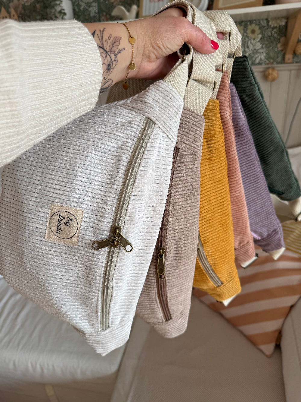 HEDI Hipbag Colorblock Cord Creme