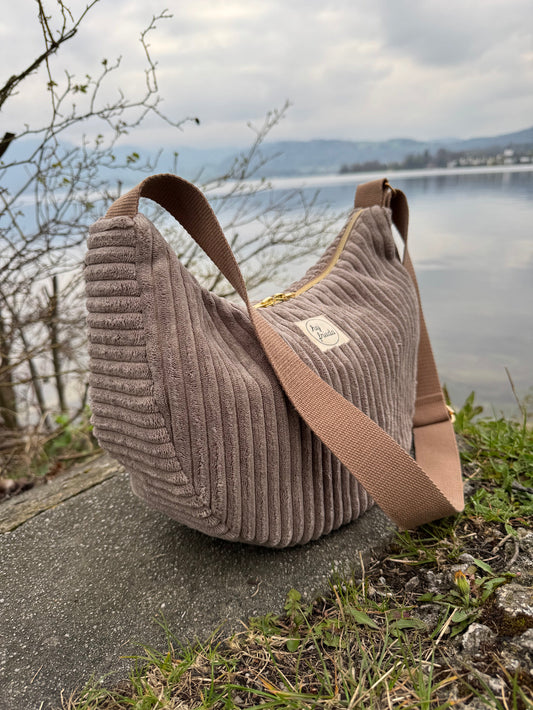 MILOU Moonbag Breitcord taupe
