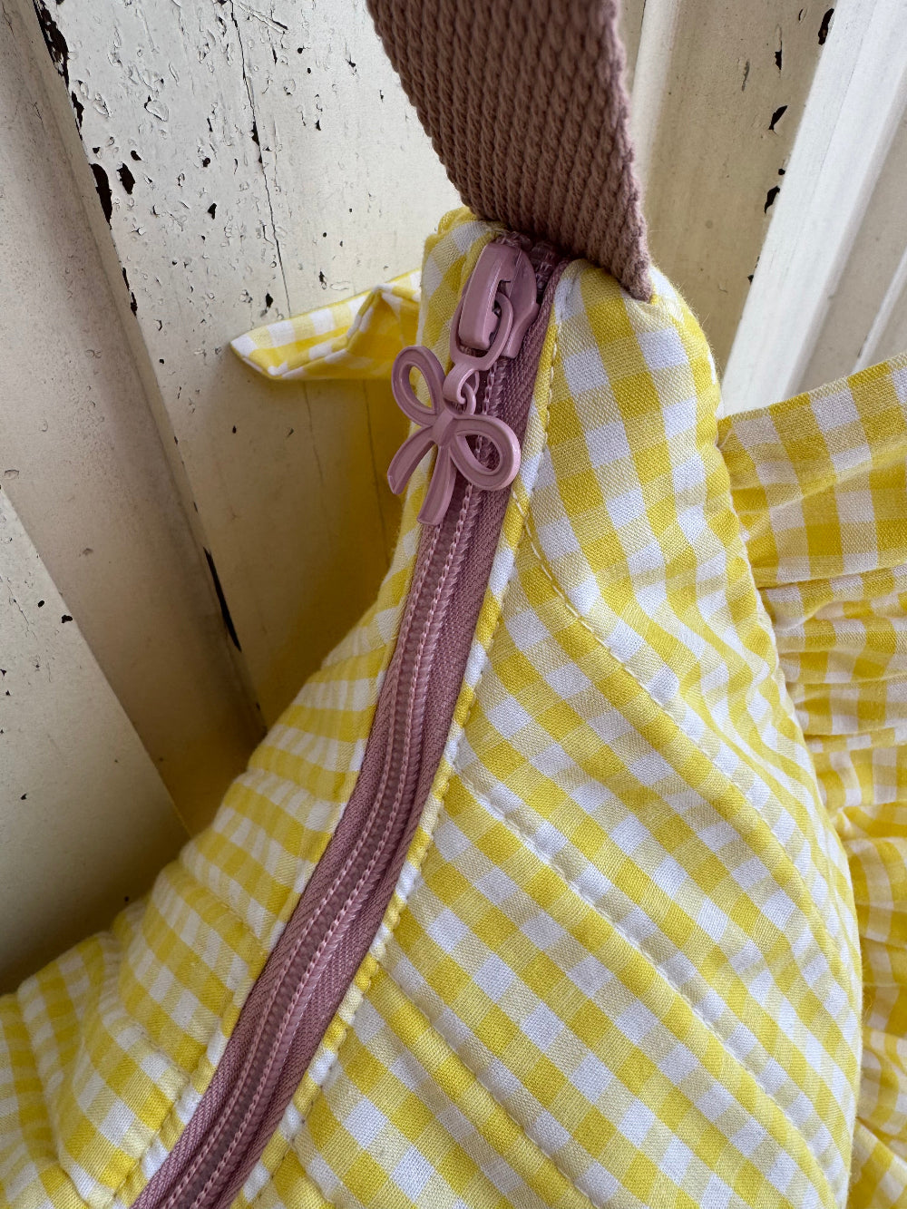 PREORDER - ROSIE Ruffle Bag Midi Vichykaro Gelb